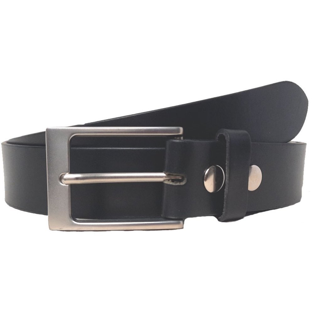 ENUINE LEATHER PLAIN BELT 35MM BLACK #1035